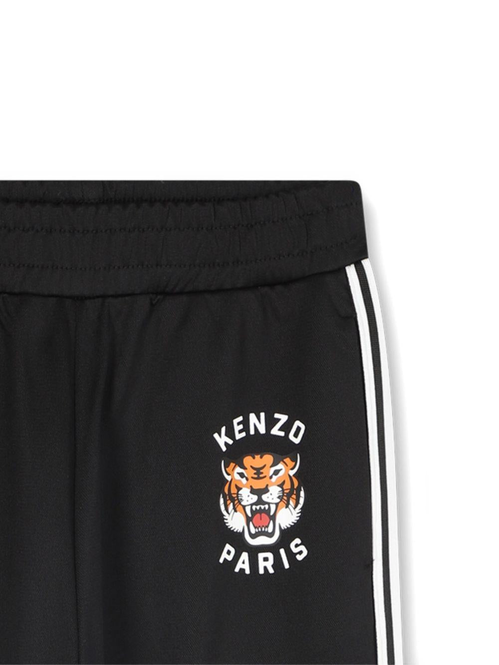 Pantaloni sportivi neri con righe laterali K61477 095 KENZO KIDS 