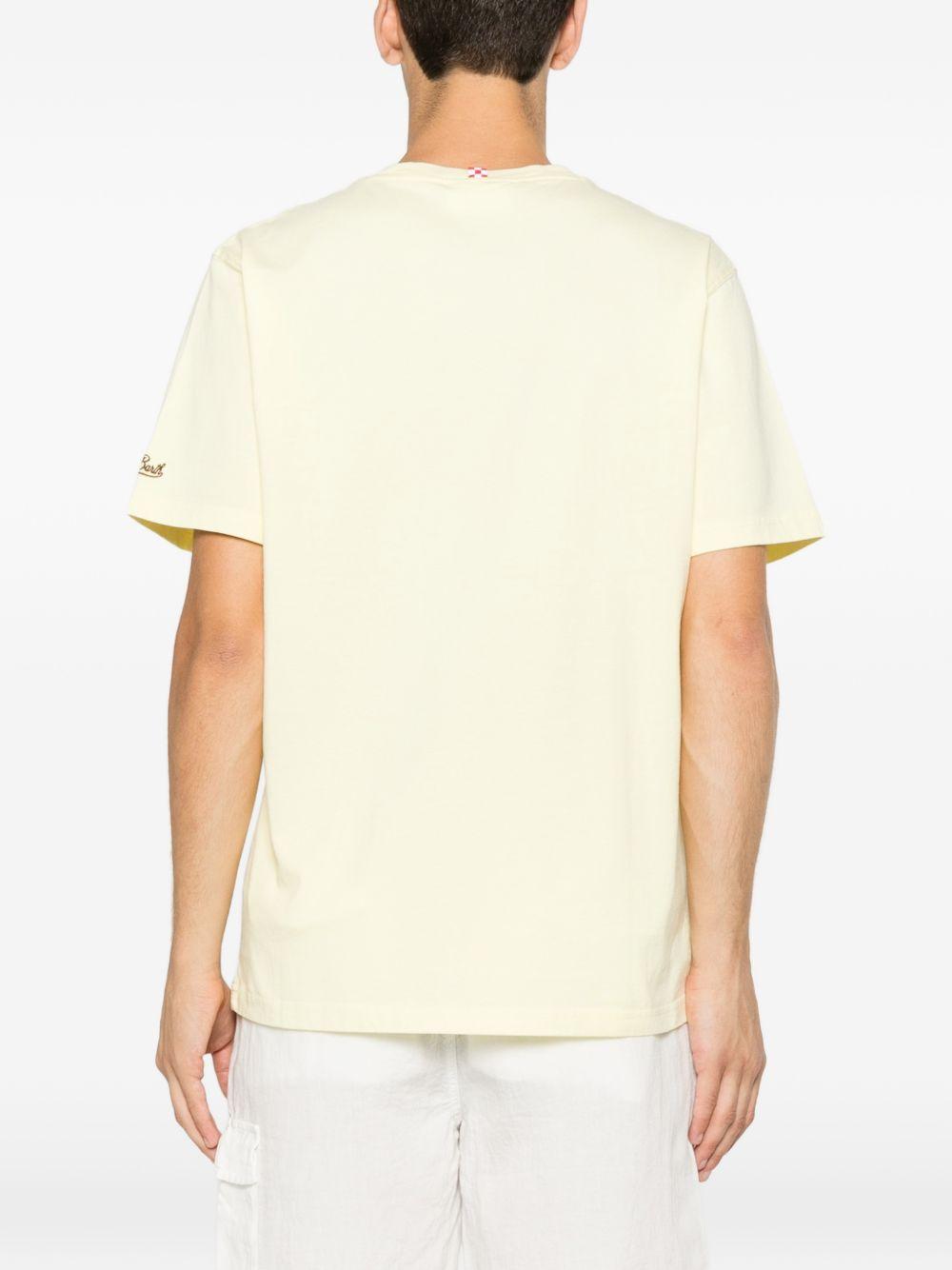 T-shirt in cotone organico con ricamo POT0001 04513L MC2 SAINT BARTH 