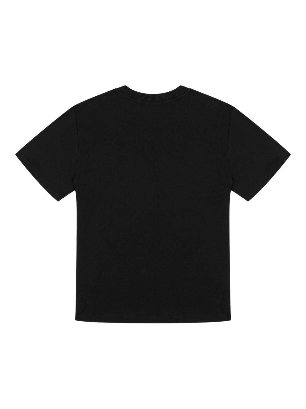 T-shirt Nera Maniche Corte con Teddy Bear HNM05GLAA20 60100 MOSCHINO KIDS 