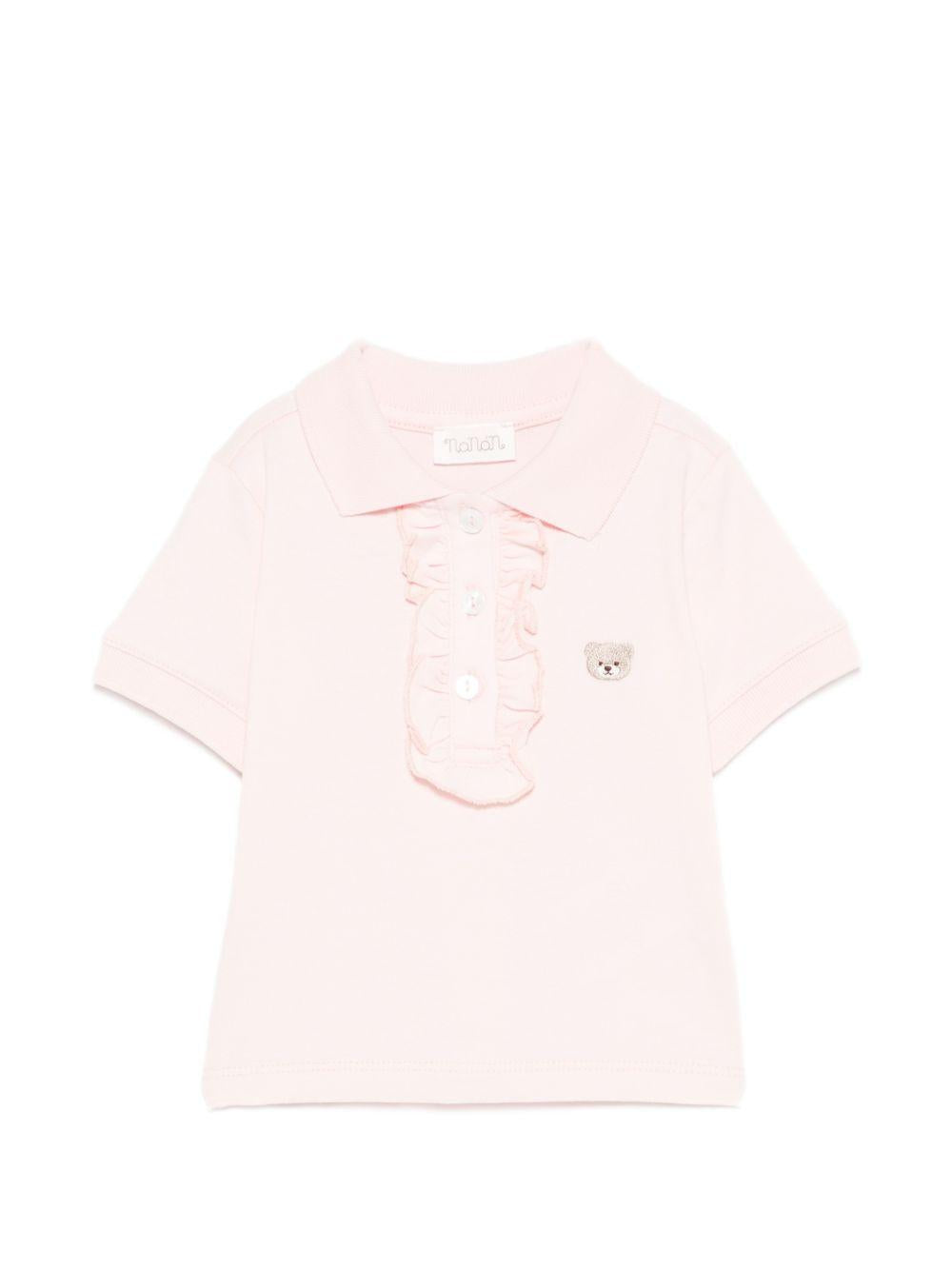 Polo in cotone con rouches E26509 ROSA NANAN KIDS 