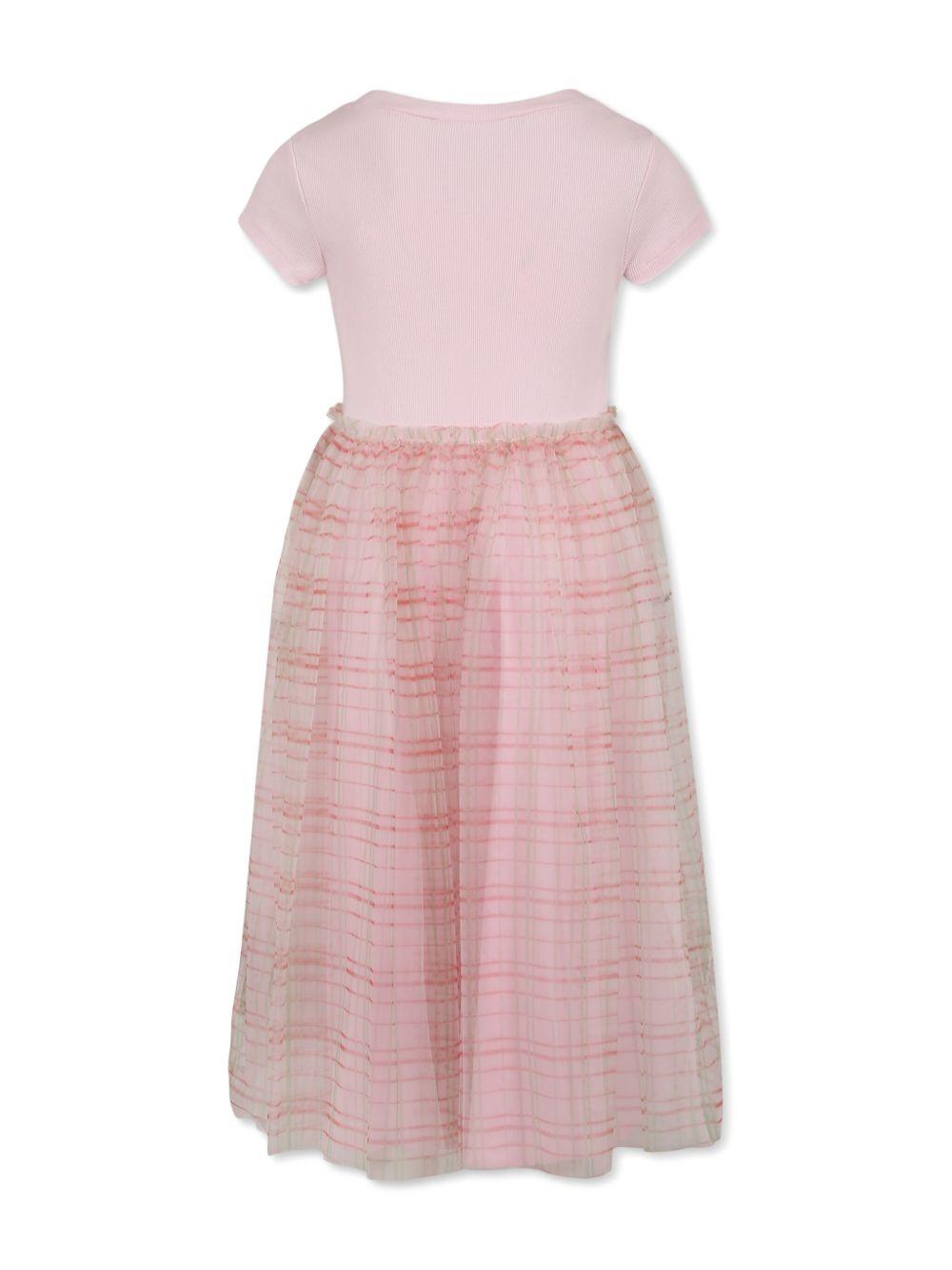 Abito rosa con gonna in tulle