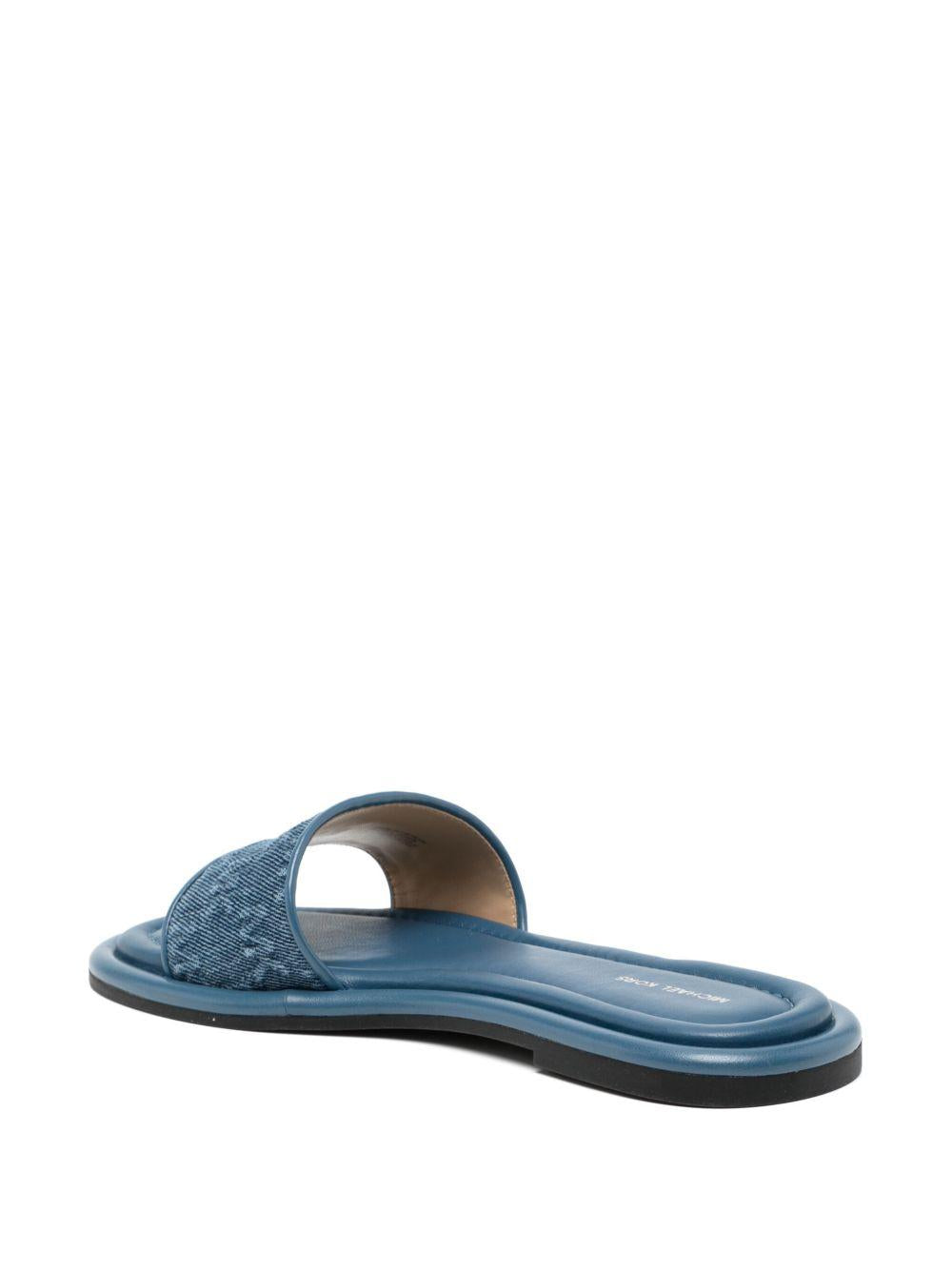 Ciabatta slide Dana in denim con logo in rilievo denim