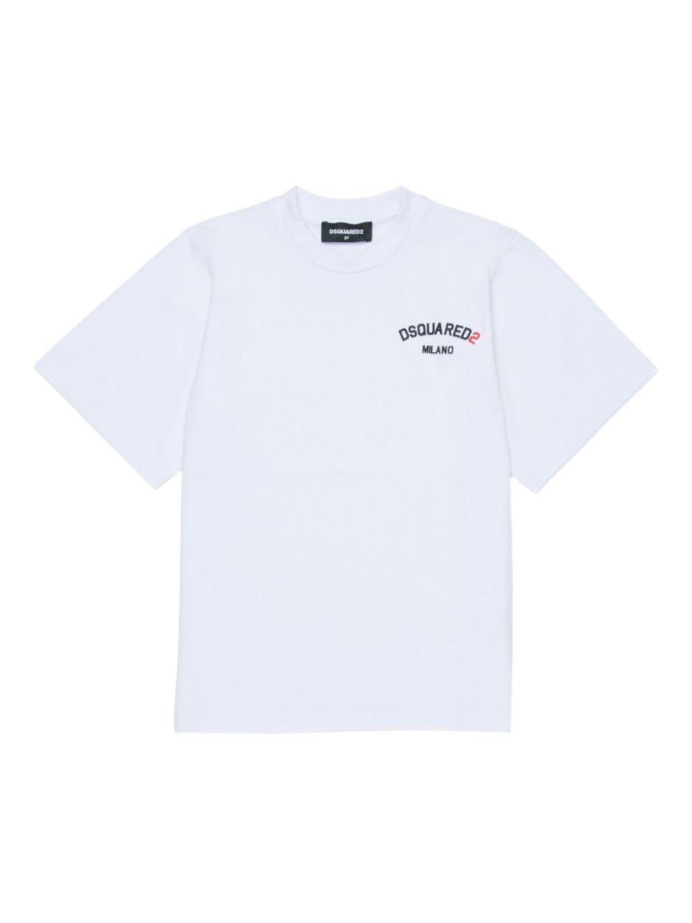 T-shirt in cotone con stampa logo DQ3169D0AAP DQ100 DSQUARED KIDS 