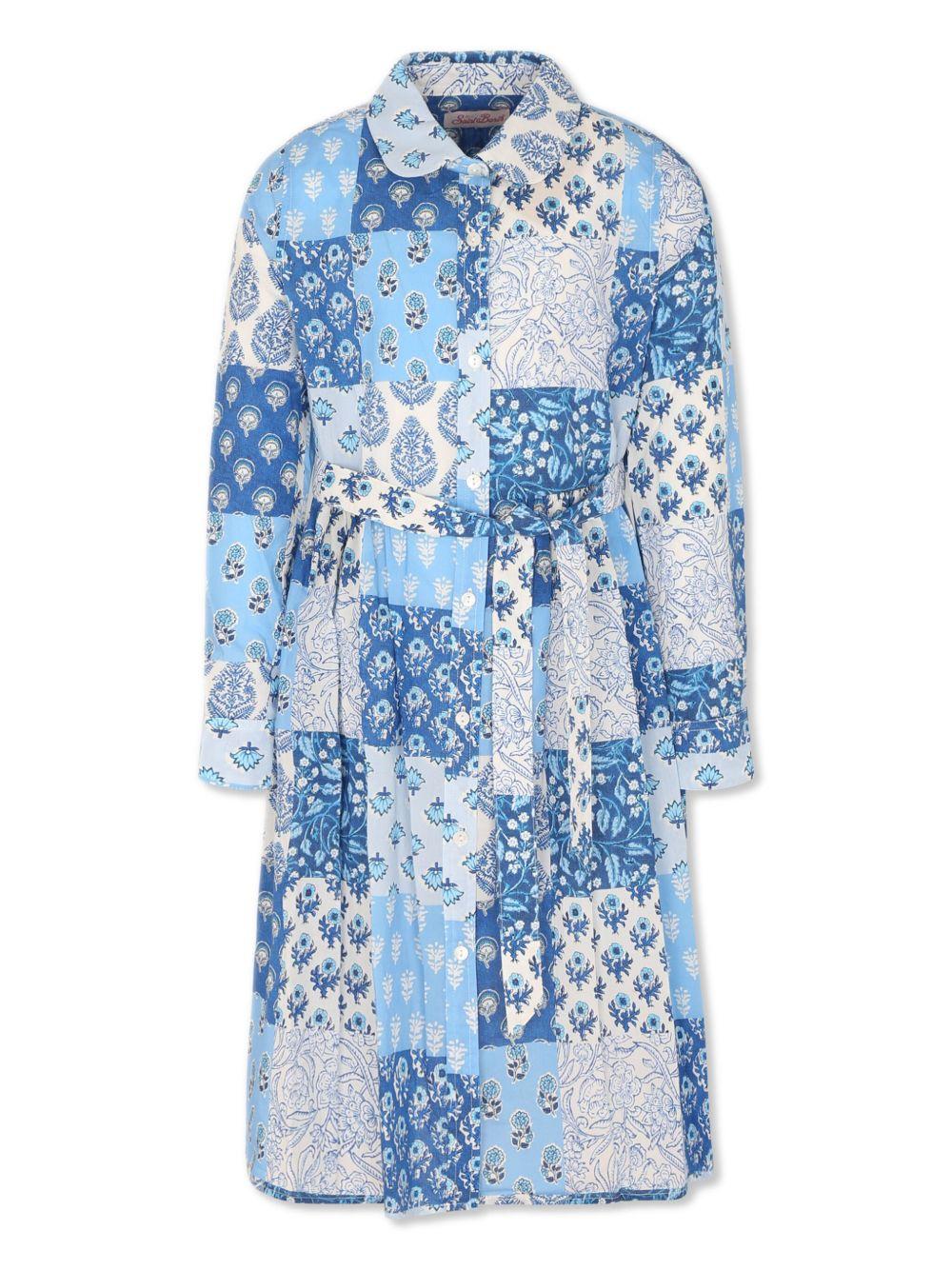 Abito philipa con fantasia all-over blu