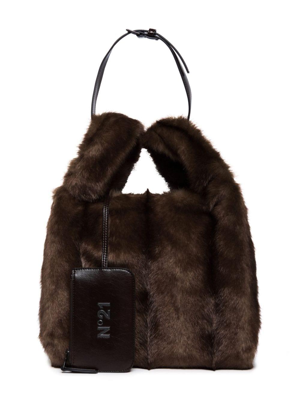 Borsa marrone in pelliccia