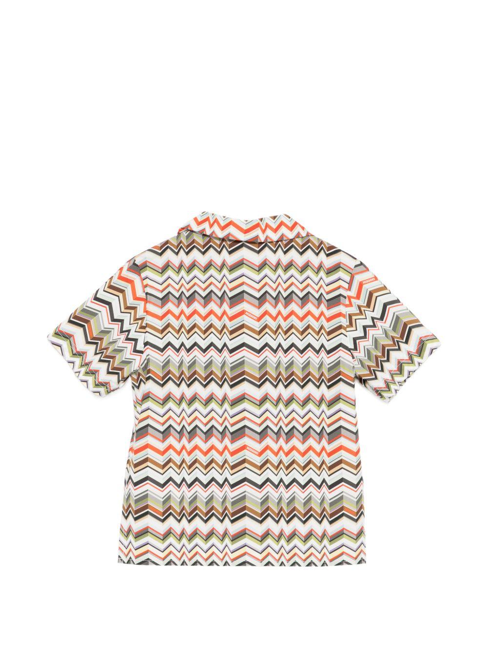Camicia a maniche corte con stampa chevron MY5P31P0606 997 MISSONI KIDS 