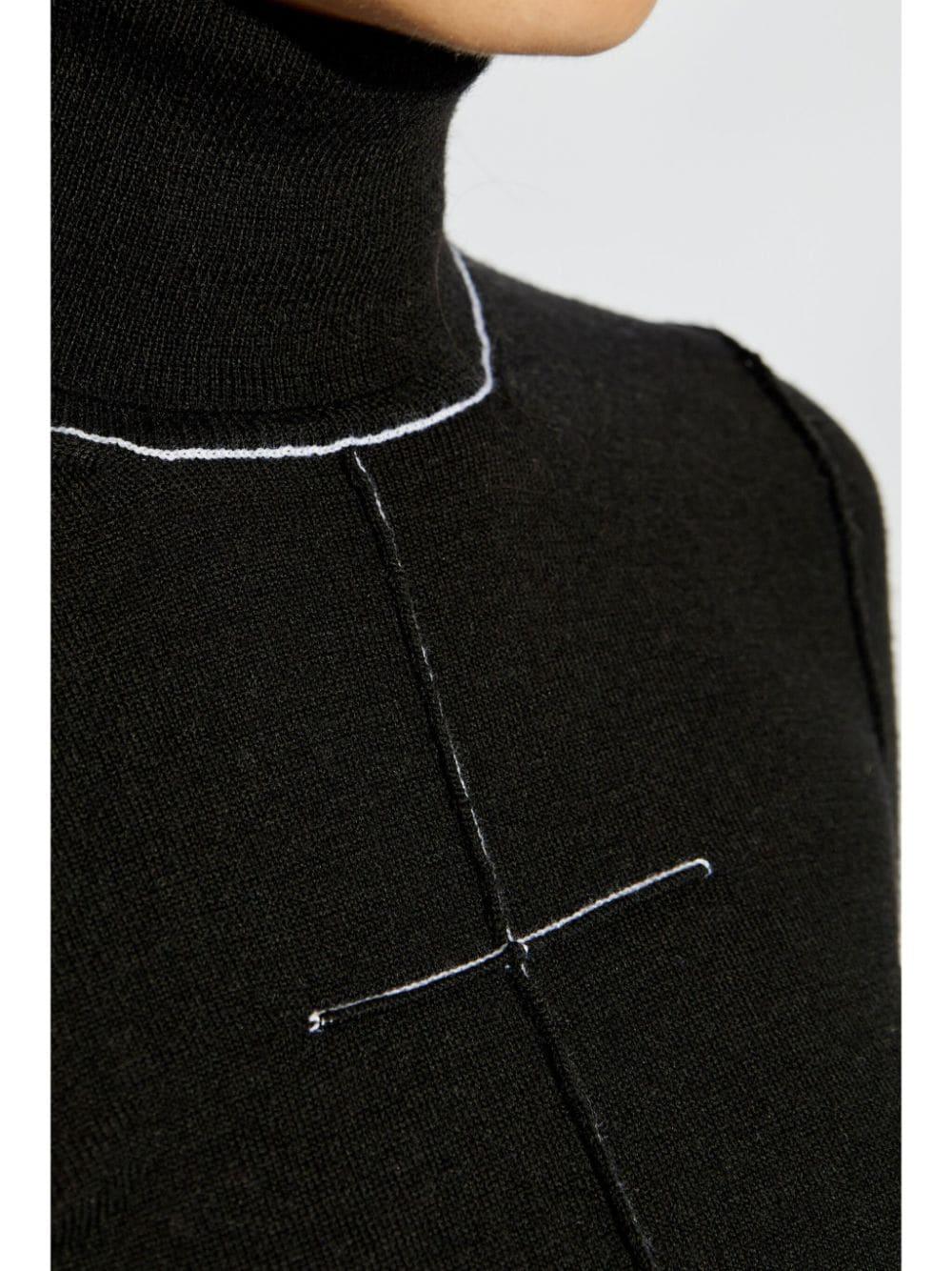Abito midi nero cuciture a contrasto S52DG0019M13037 900 MM6 MAISON MARGIELA 
