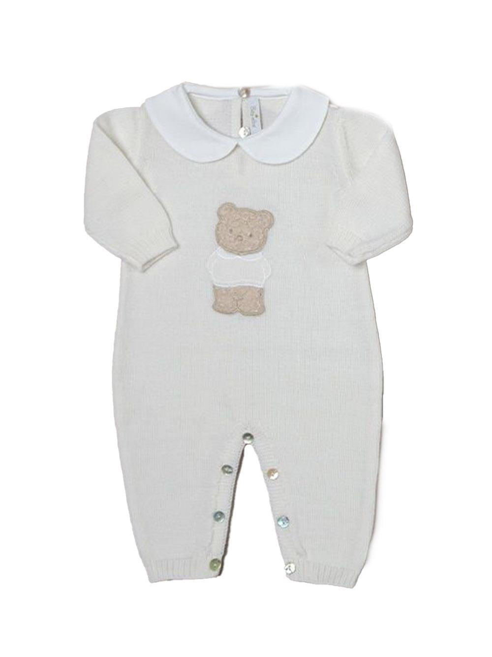 Tutina panna con orsetto boucle neonato LA33423 30 BABY LORD 