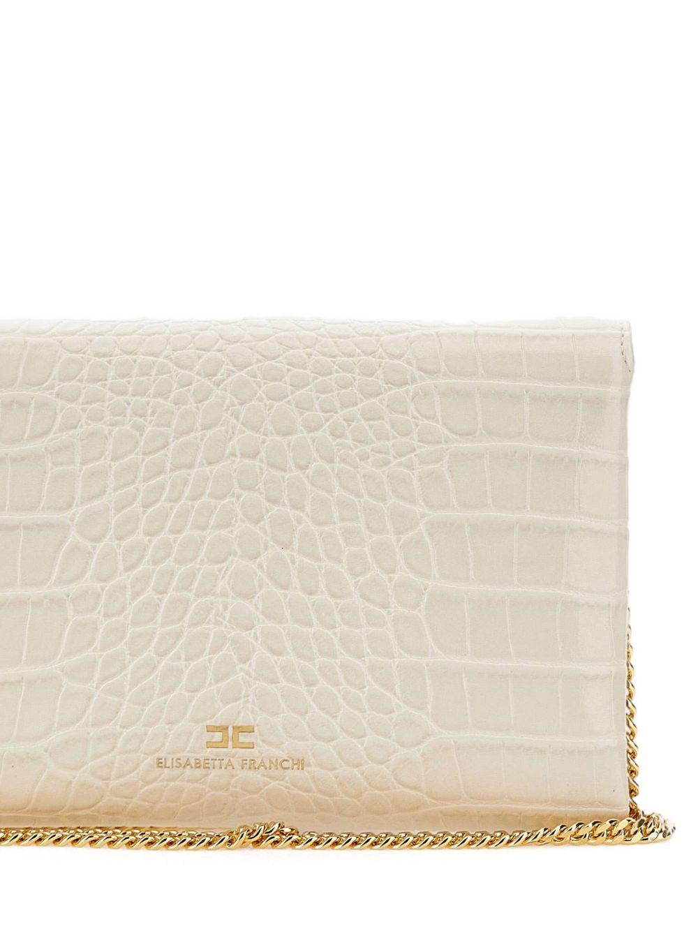 Clutch Effetto Coccodrillo con Catena Oro e Nappina BS56A57E2 DZ9 ELISABETTA FRANCHI 