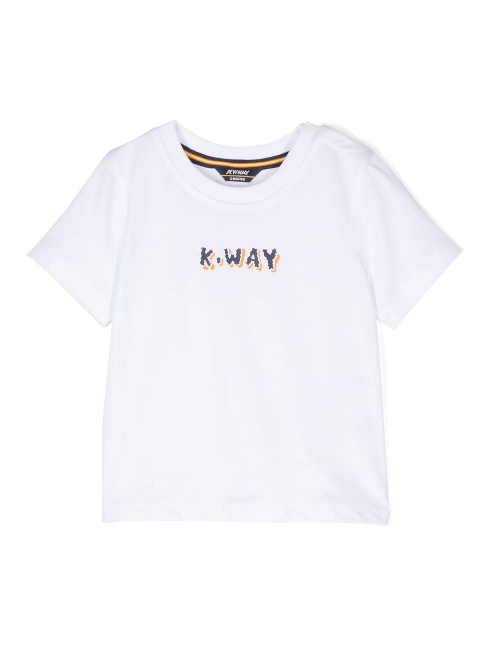 T-shirt pete neonato bianca logo 3D K7124RW 001 K-WAY KIDS 