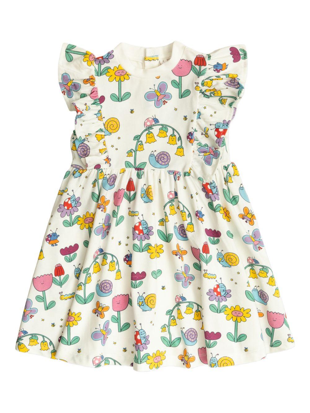 Abito con volant e stampa floreale TY1011Z3574 101MC STELLA MCCARTNEY KIDS 