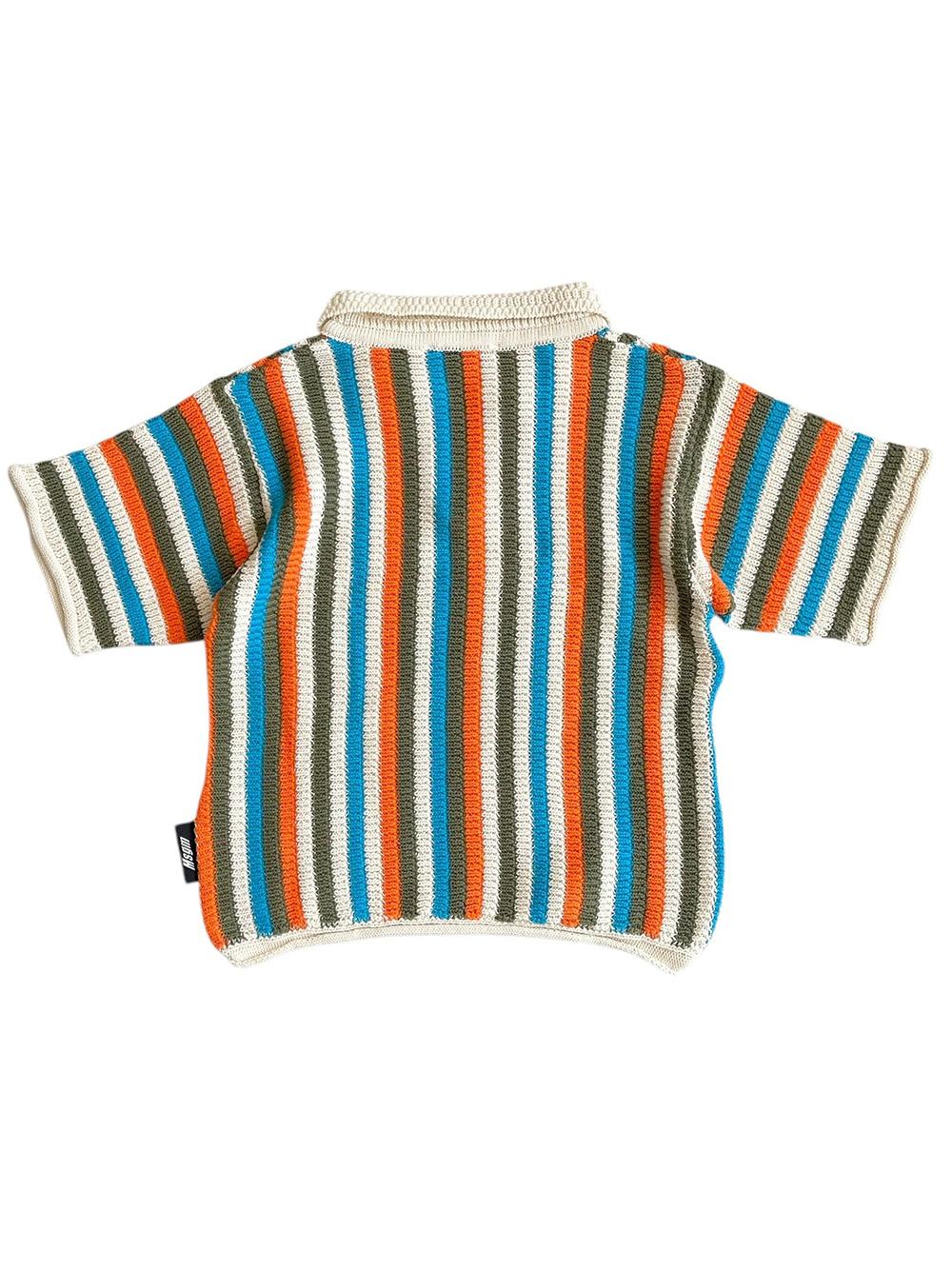 Polo in maglia multicolor fantasia a righe