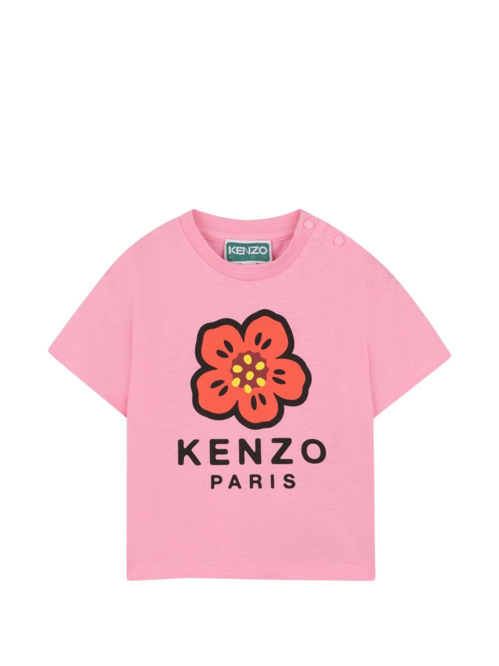 T-shirt con stampa fiore K61818 47F KENZO KIDS 