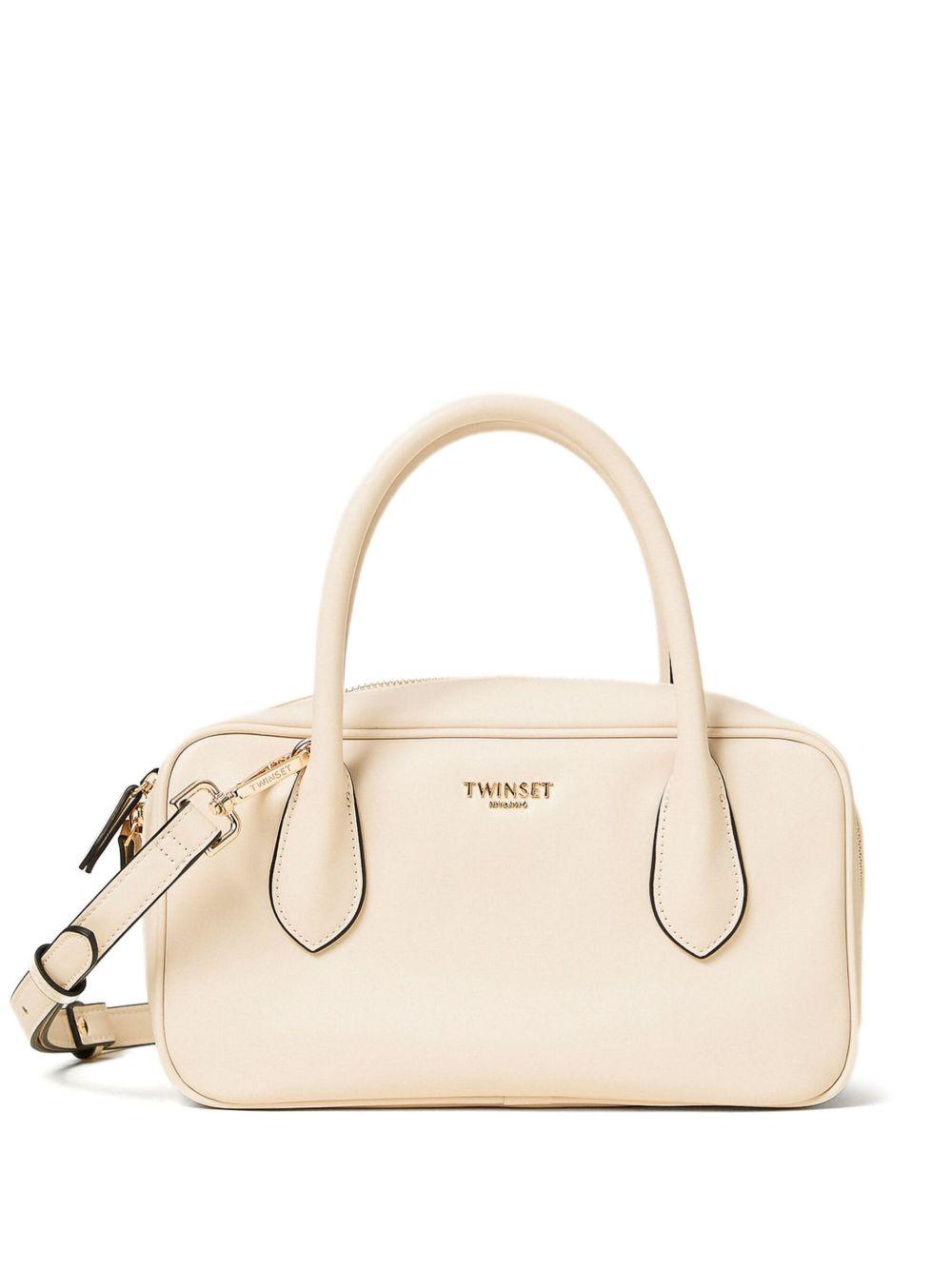 Borsa Tote Beige con Zip e Tracolla Rimovibile 252TD8062 12227 TWINSET 