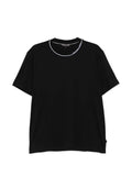T-shirt girocollo con bordino a contrasto
