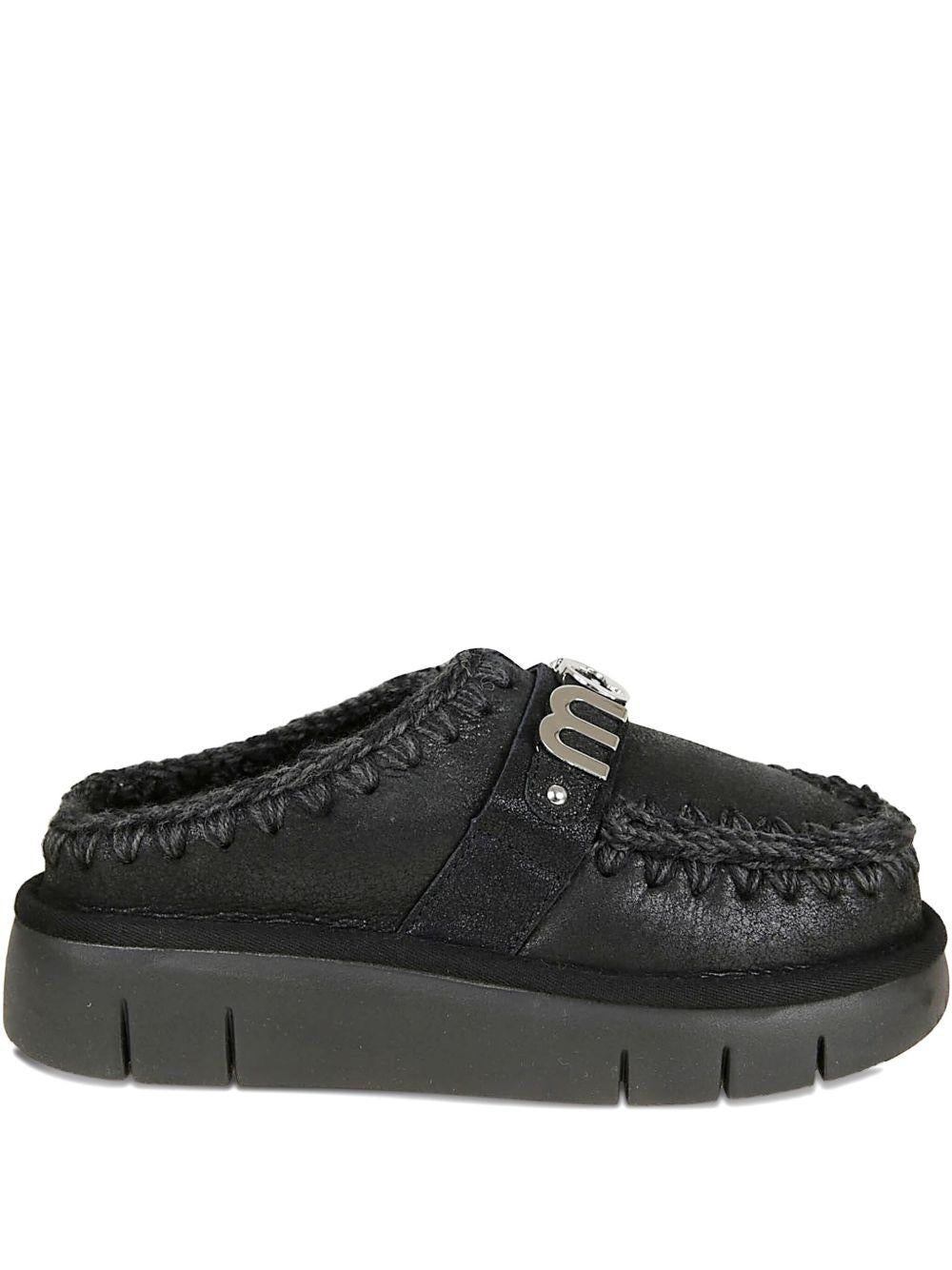 Mules con logo MUFW531001B CBKG MOU 