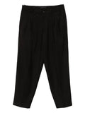 Black wide-leg trousers with pleats