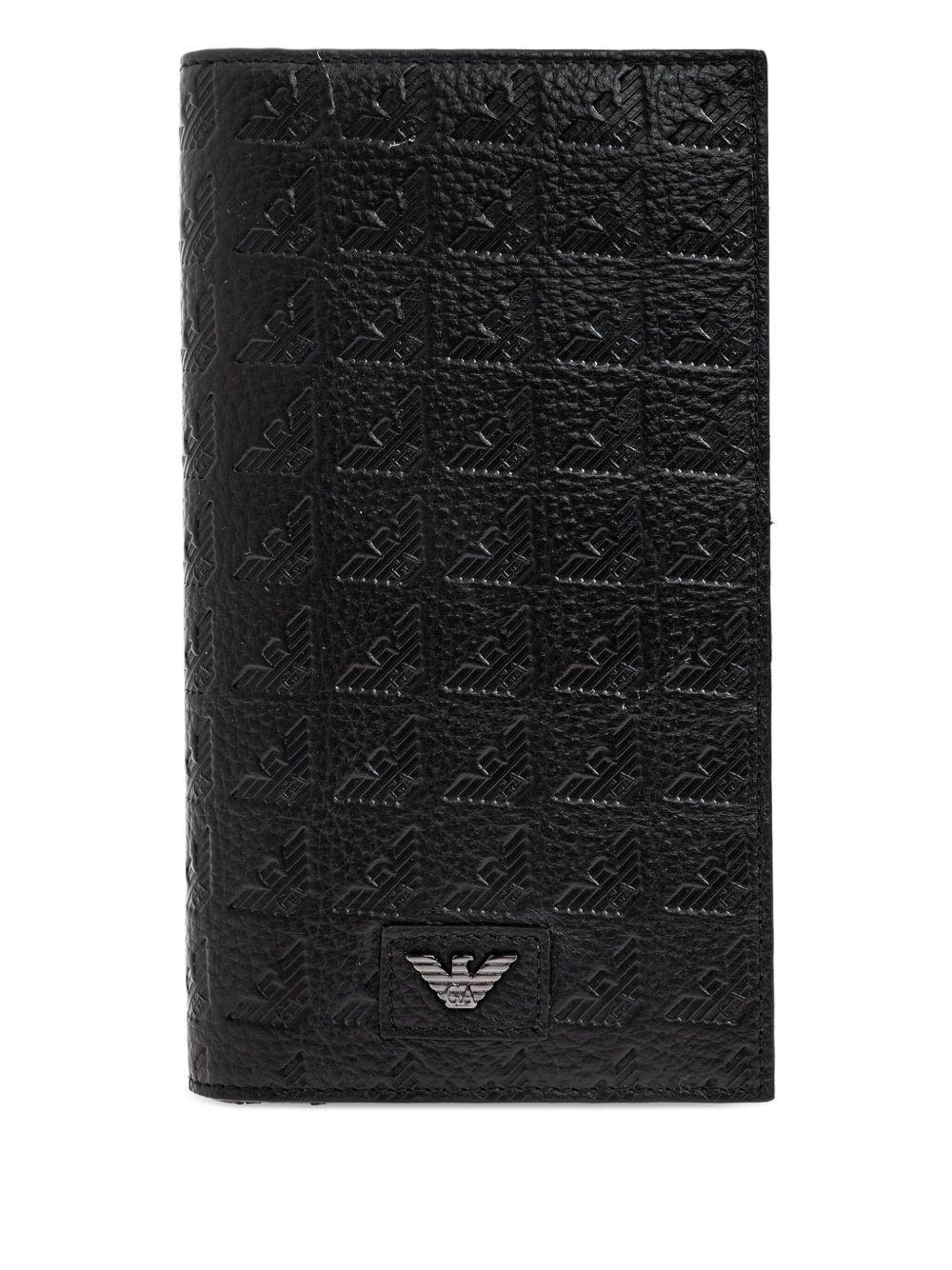 portafoglio in pelle con logo in rilievo EM001742AF14774 UC001 EMPORIO ARMANI 