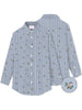 Camicia brigitte a righe con fiori ricamati
