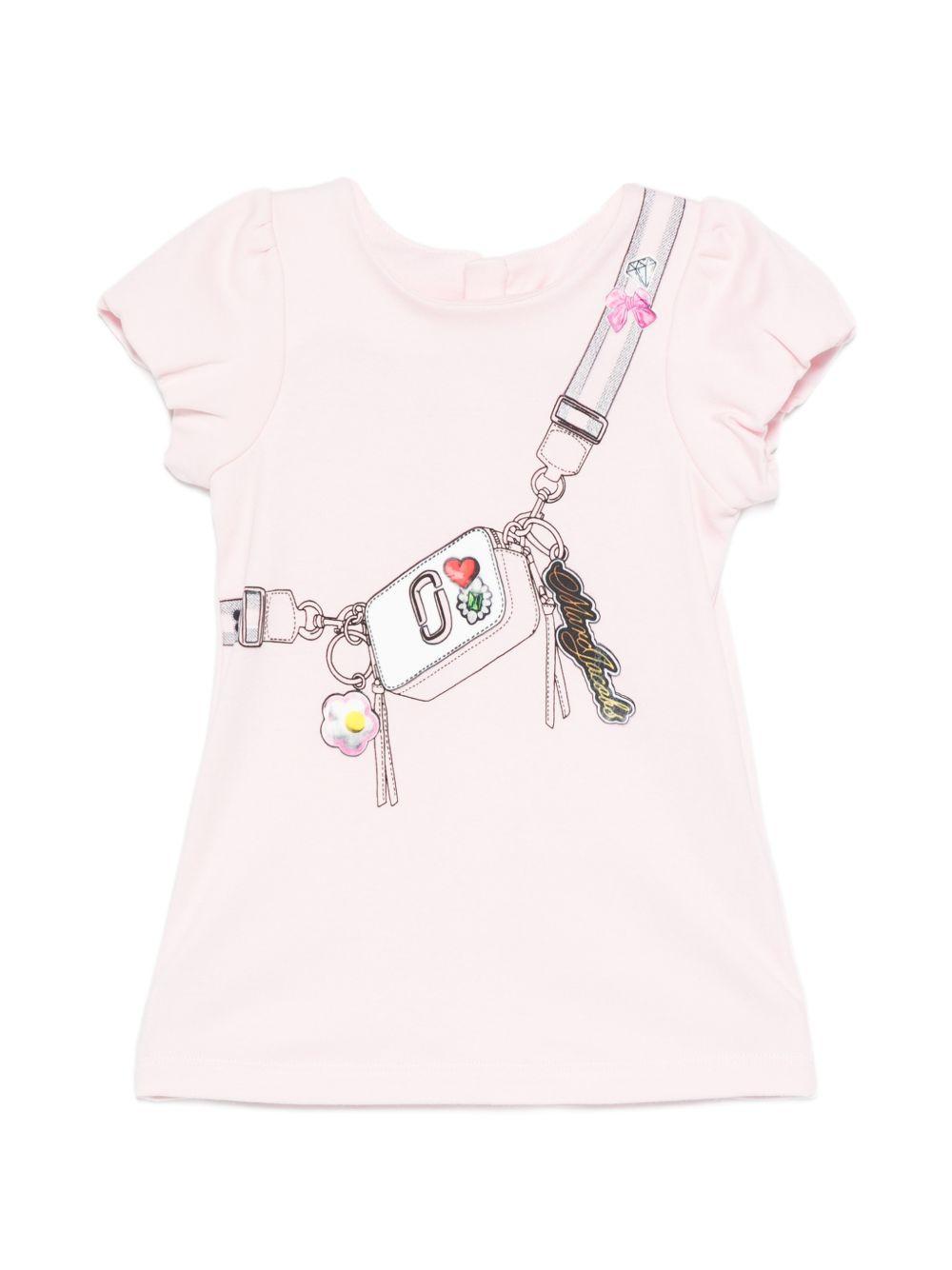 Abito rosa con stampa borsa a tracolla W60809 475 MARC JACOBS KIDS 