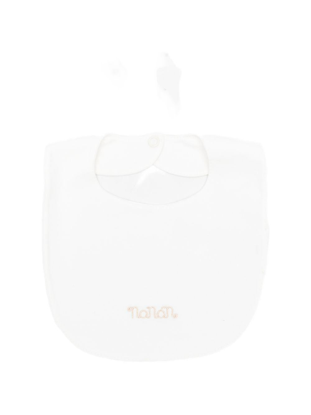 Bavetta in cotone con ricamo logo E26015 BIANCO NANAN KIDS 