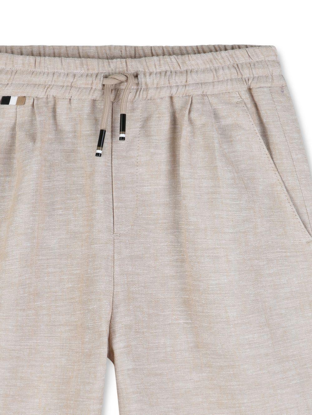 Bermuda in lino con coulisse J52875 130 BOSS KIDSWEAR 