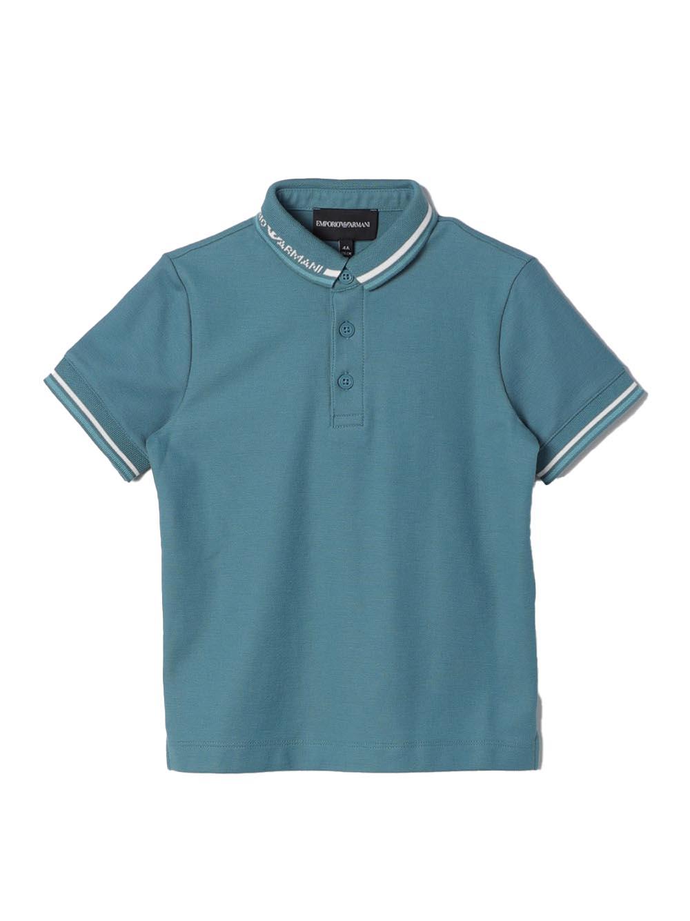 Polo hydro orli a contrasto ricamati 3D4FM41JCYZ 0779 EMPORIO ARMANI KIDS 