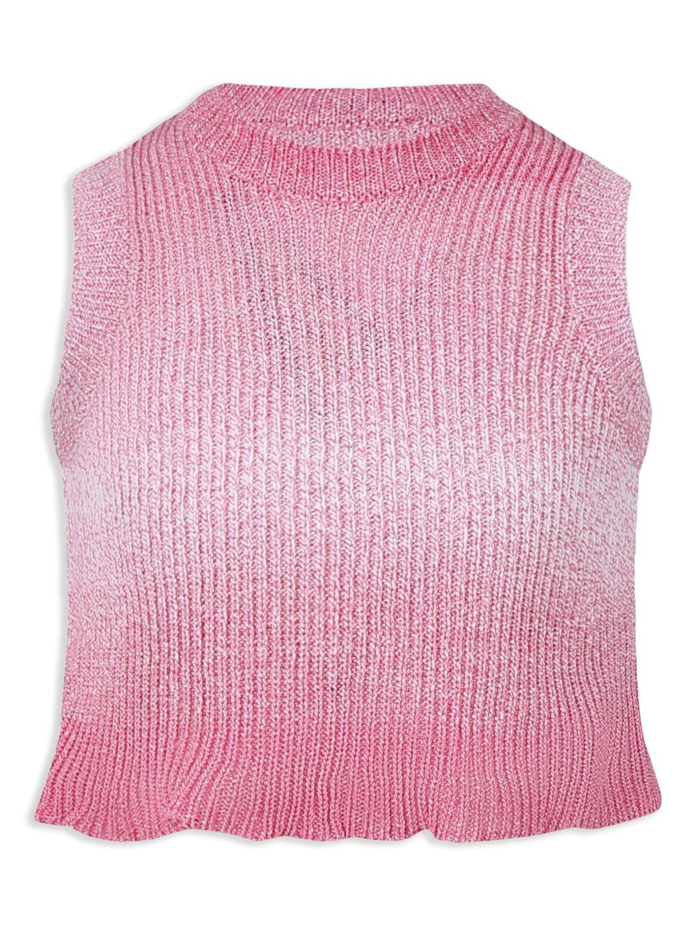 Top rosa sfumato in filo