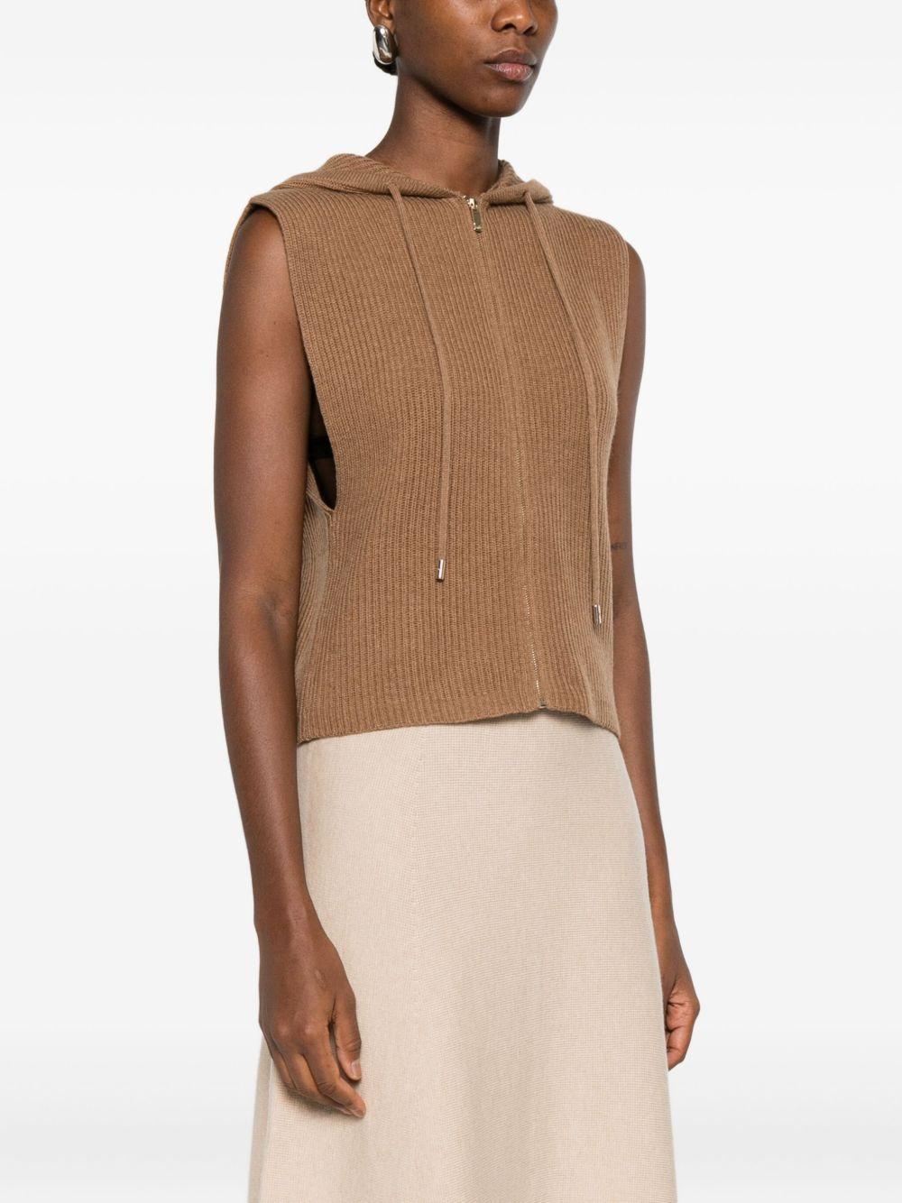 Top con cappuccio e zip frontale in lana e cashmere 2526356012600 005 MAX MARA STUDIO 