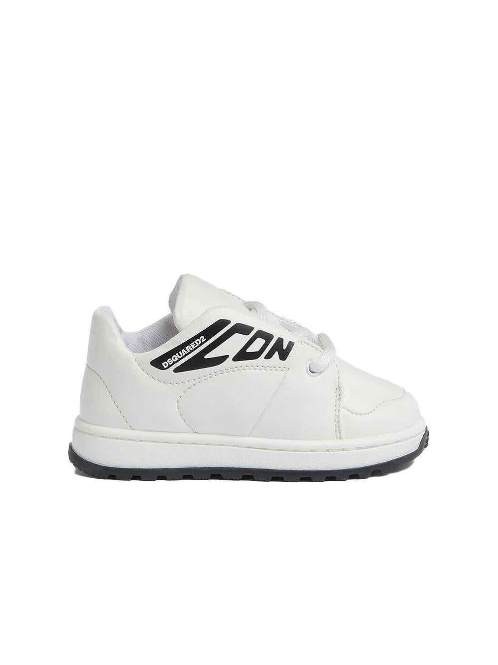 Sneakers icon new generation bianche e nere neonato