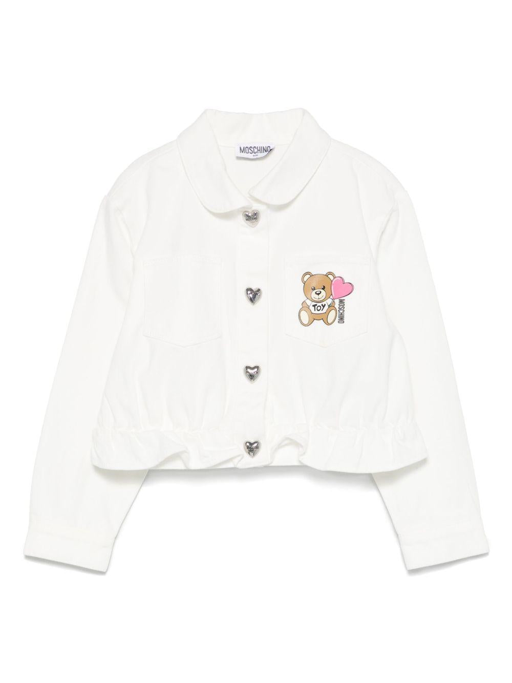 Giubbino bianco mini Teddy heart