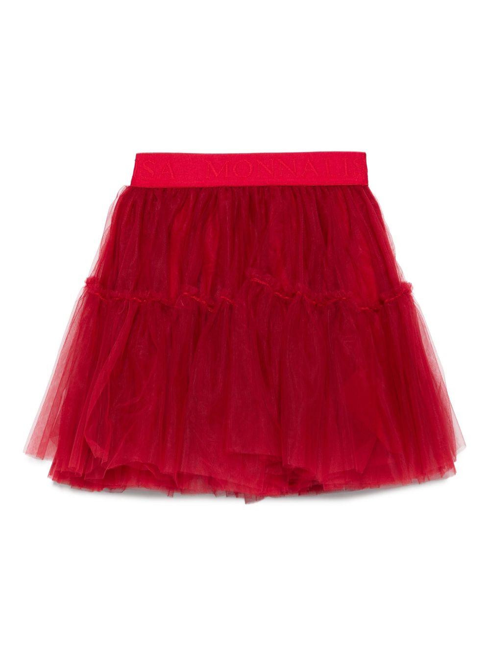 Gonna Rossa in Tulle a Strati 17FGONT9945 0043 MONNALISA KIDS 