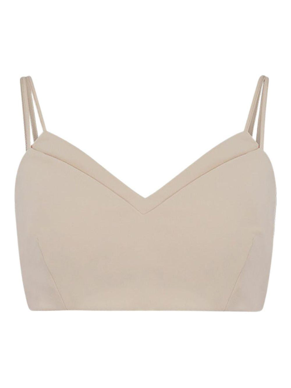 Crop Top beige raso P24CPTO011 0615 SIMONA CORSELLINI 