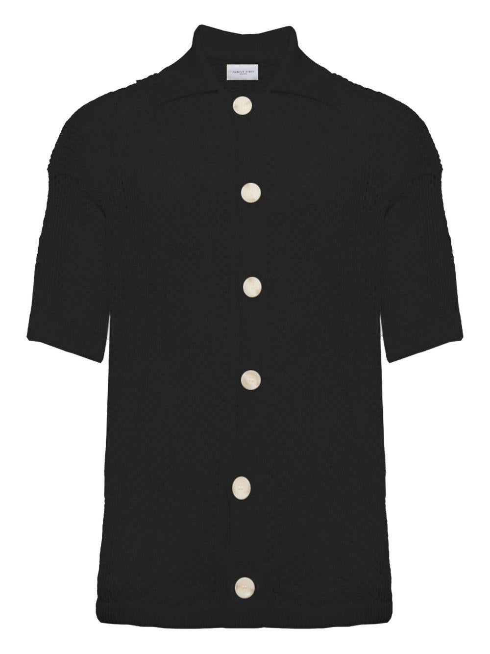 Camicia all'uncinetto nera