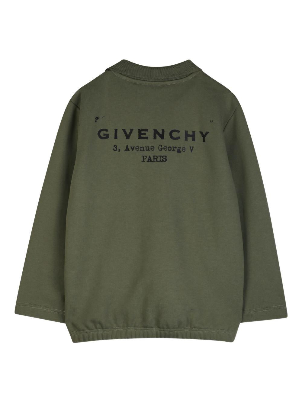 Felpa polo in lino con colletto H31096 645 GIVENCHY KIDS 