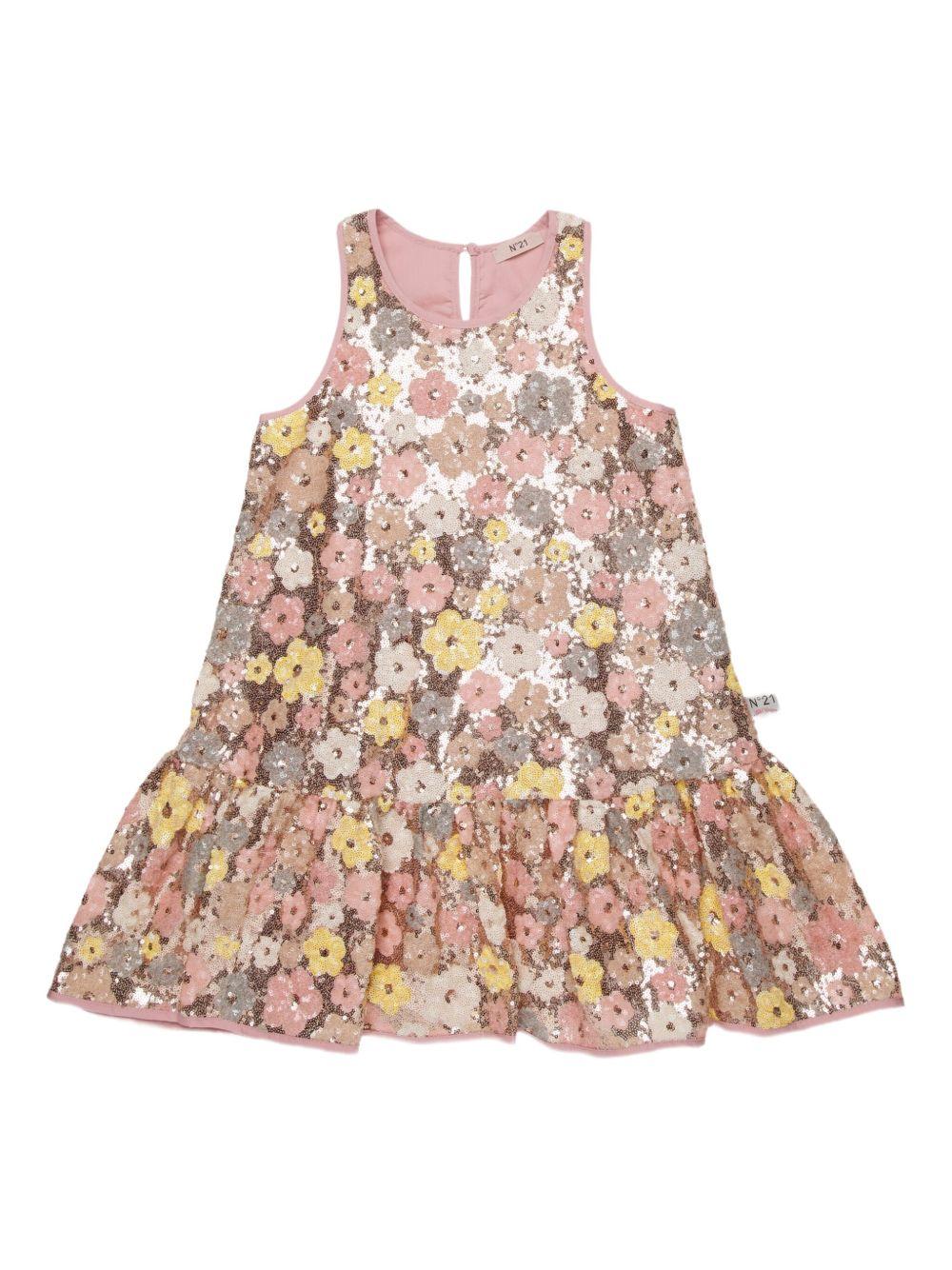 Abito con paillettes floreali volant N2109IN0480 0N321 N21 KIDS 