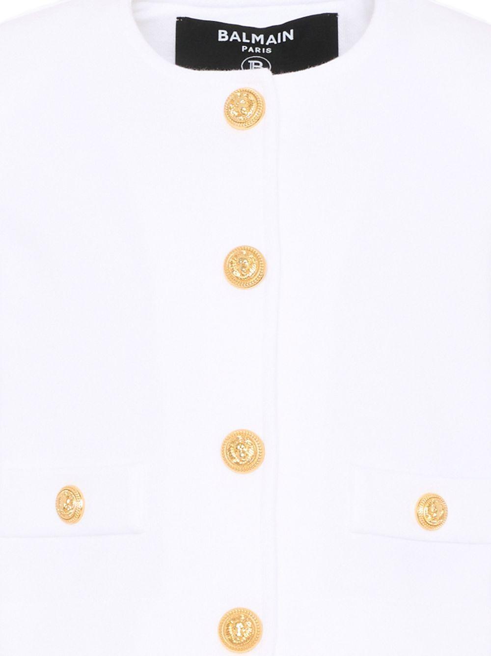 Cardigan con bottoni dorati BY2B04Z3183 100NE BALMAIN KIDS 