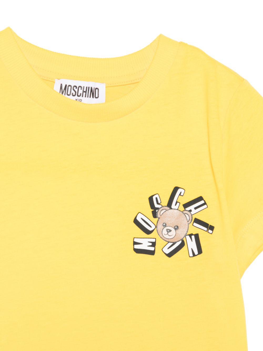 T-shirt in cotone girocollo HUM05OLAA03# 50577 MOSCHINO KIDS 