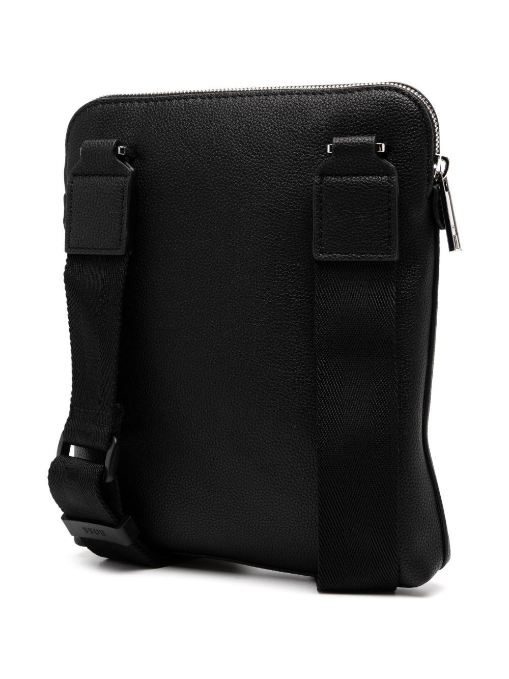 Borsa Messenger Nera con Logo Inciso 50536477 001 BOSS 
