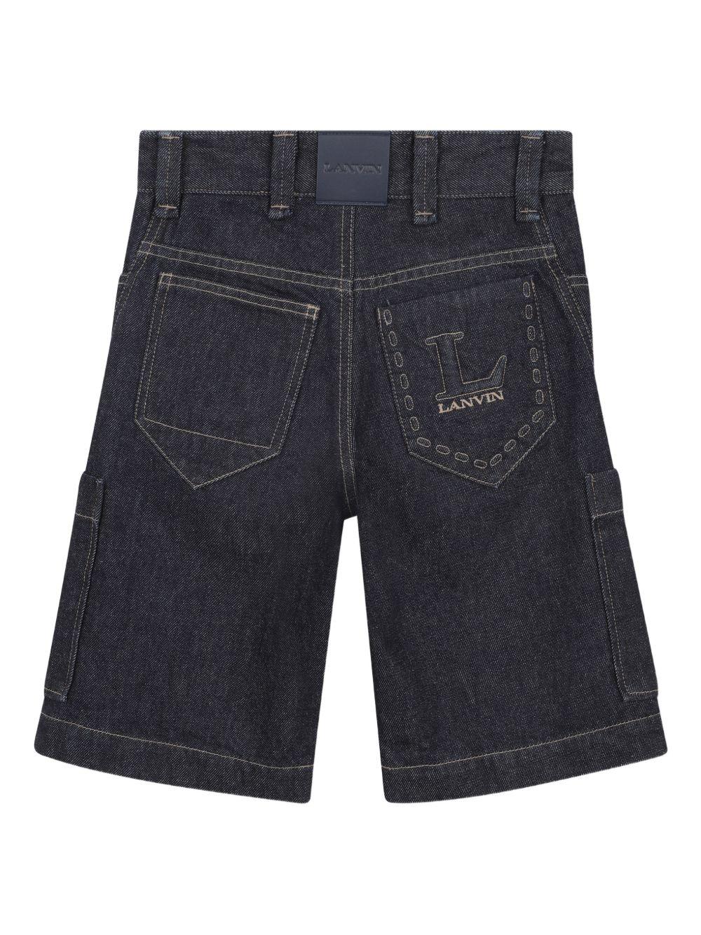 Bermuda in denim con tasche cargo N30380 Z28 LANVIN KIDS 