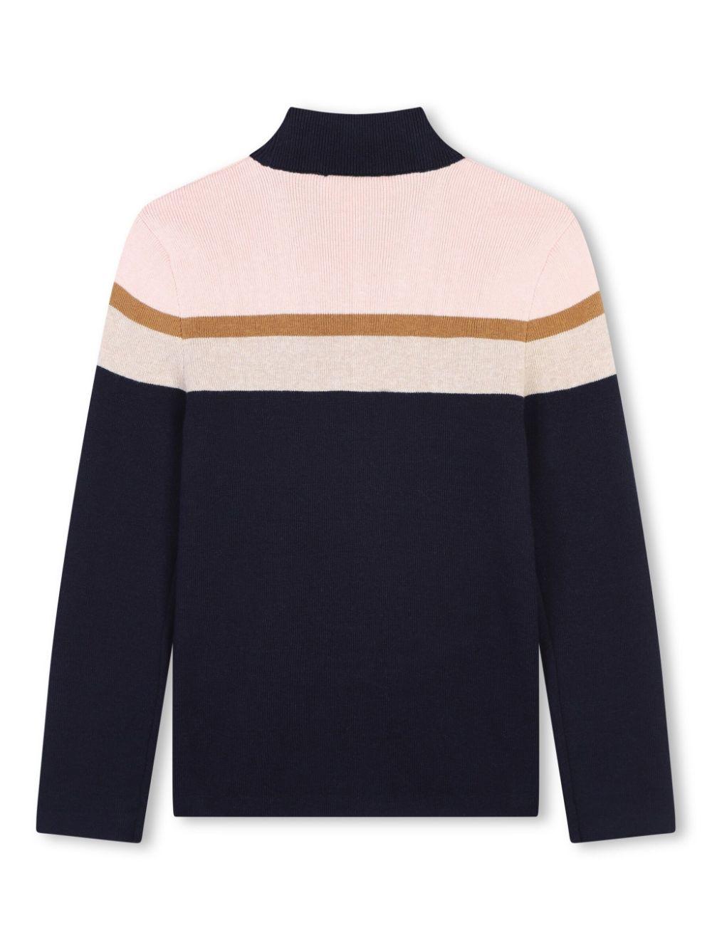 Maglione Blu con Collo Alto e Logo Frontale C20396 859 CHLOE KIDS 