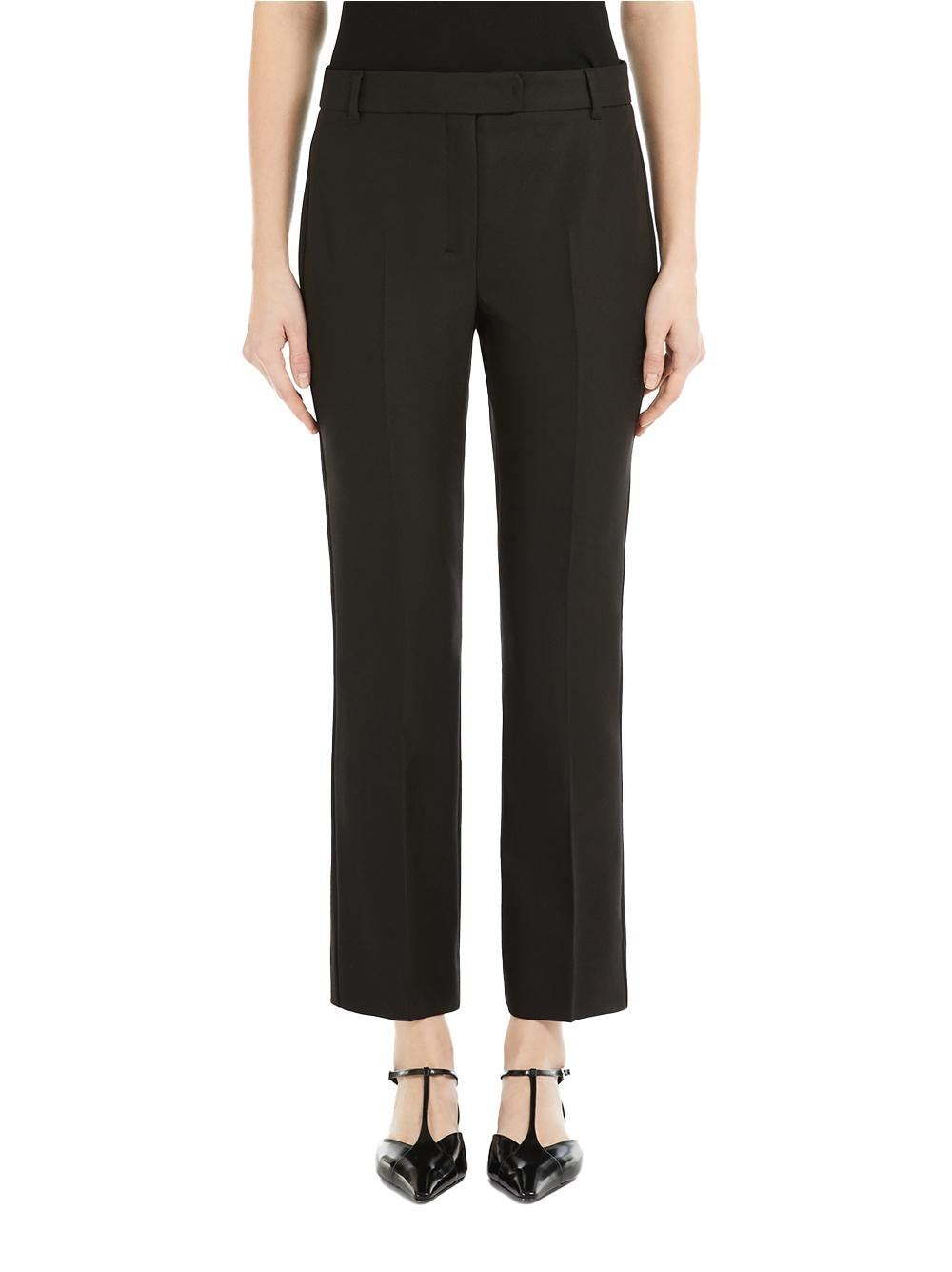 Fatina slim fit trousers in black stretch cotton and viscose