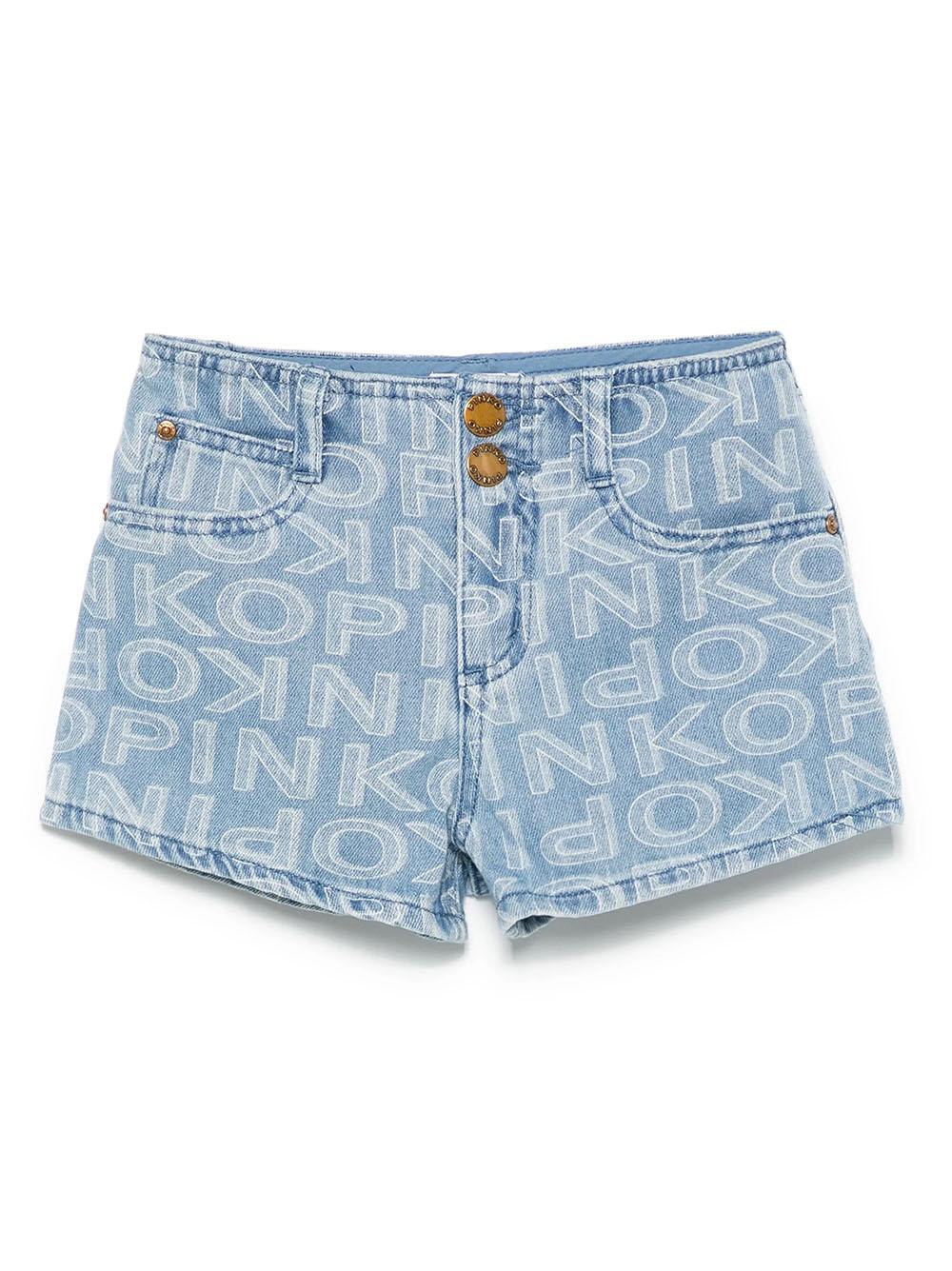 Short in denim logo all-over KFBE002CDF015 D711 PINKO UP 