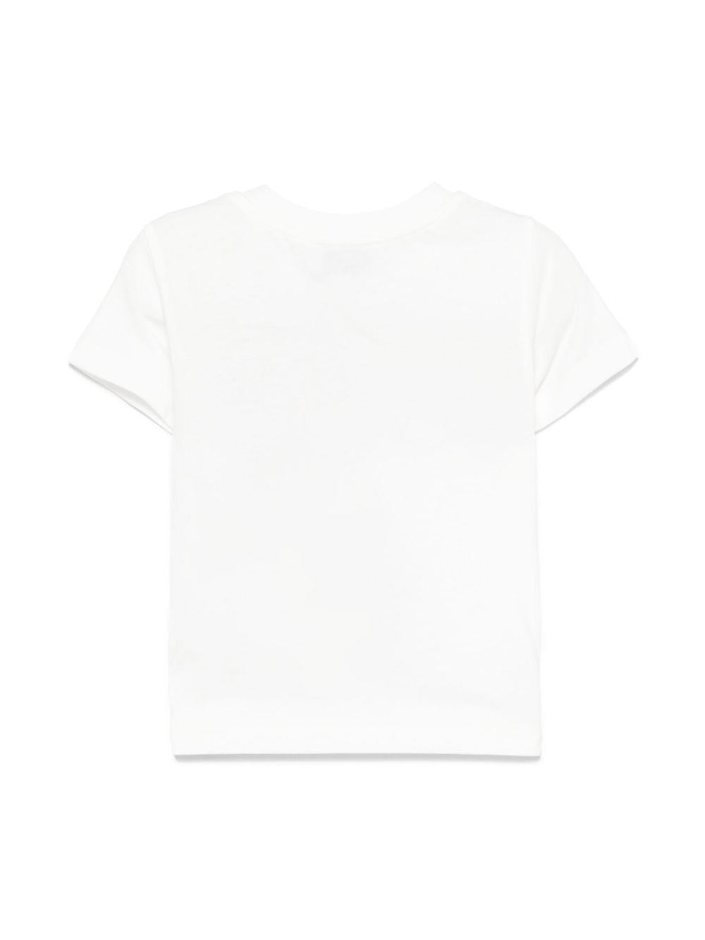 T-shirt avorio con banda fantasia centrale neonato