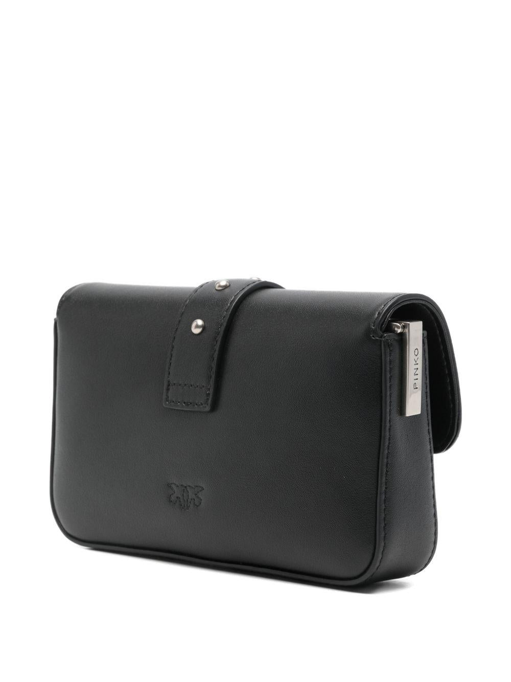 Borsa a tracolla in pelle con fibbia a rondini 105353A0QO Z99O PINKO 