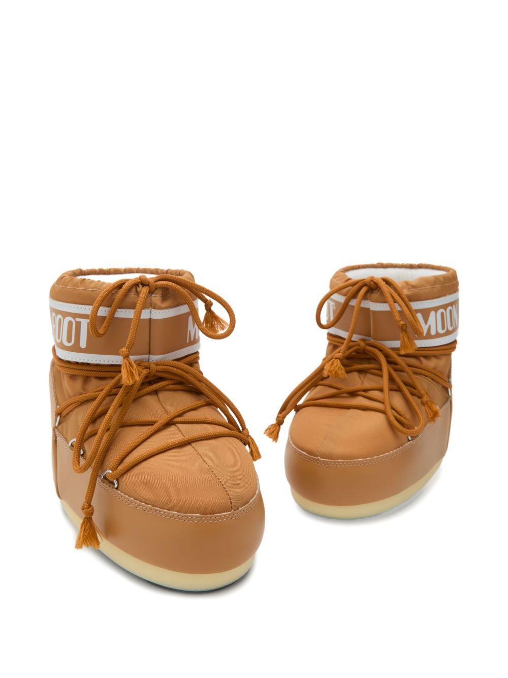 Moon Boot Kids Stivali Icon Low Brown con lacci e logo 80D1409340 M008 MOON BOOT 
