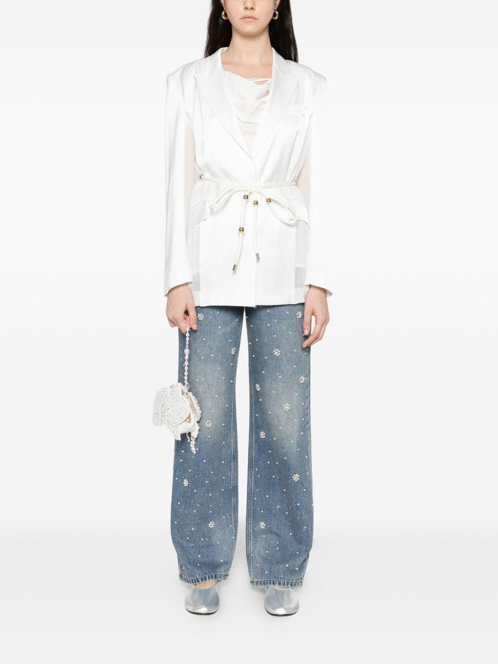 Giacca doppiopetto con cintura in corda 105604A2RA Z04 PINKO 