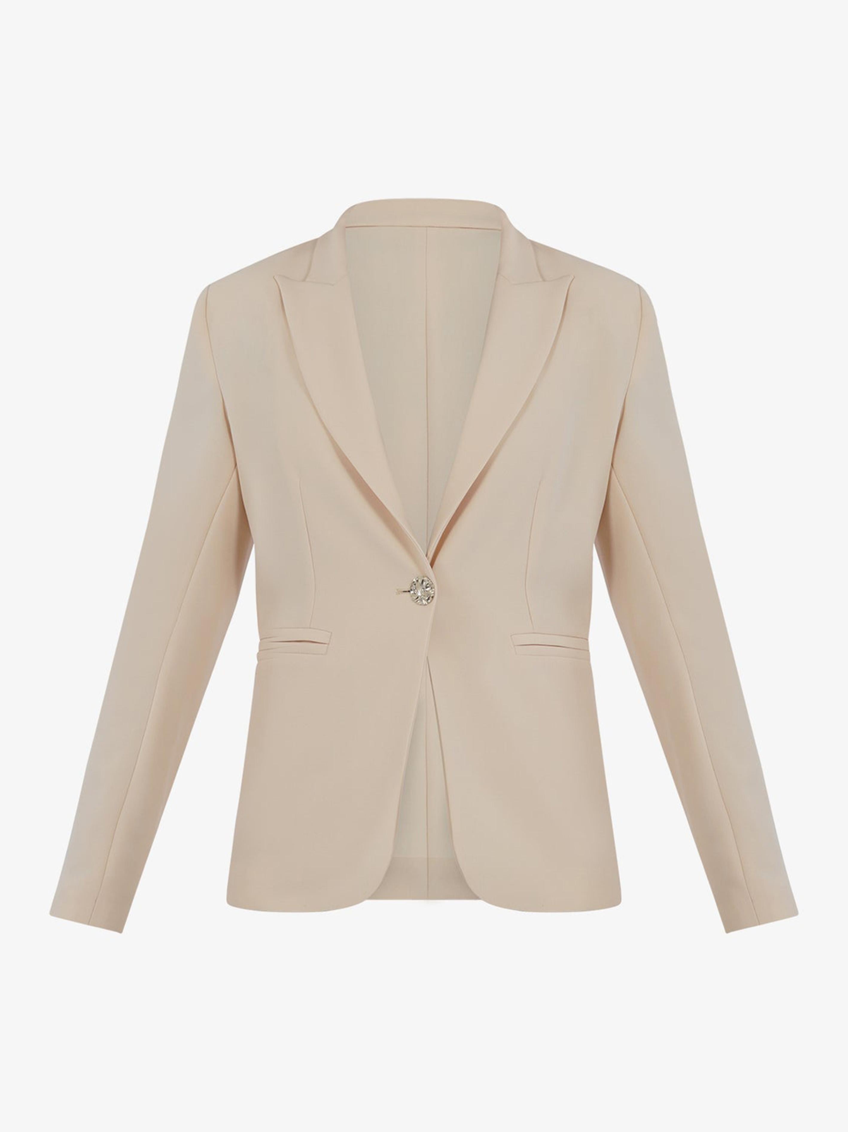Blazer beige bottone gioiello P24CPGI001 0615 SIMONA CORSELLINI 