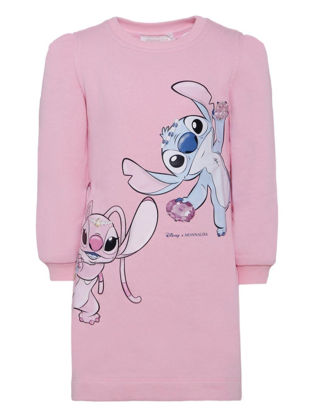 Abito Rosa con Stampa 19F9026011 0090 MONNALISA KIDS 