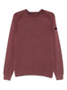 Maglione borgogna in cotone con maniche raglan